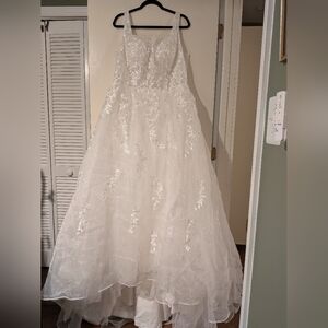 White Floral Lace Wedding Dress Gown Size 20